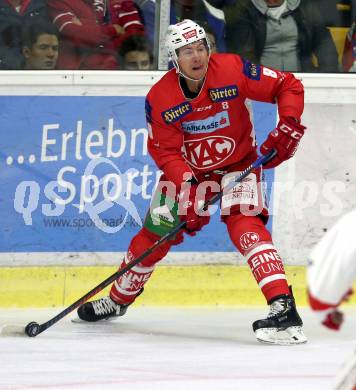 EBEL. Eishockey Bundesliga. KAC gegen HC TWK Innsbruck. Nicholas Eric Petersen (KAC). Klagenfurt, am 14.10.2018.
Foto: Kuess

---
pressefotos, pressefotografie, kuess, qs, qspictures, sport, bild, bilder, bilddatenbank