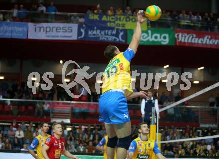 Volleyball Champions League. SK Posojilnica Aich/Dob gegen Lycurgus Groningen (NED). Nejc Pusnik (Aich/Dob). Klagenfurt, am 17.10.2018.
Foto: Kuess
---
pressefotos, pressefotografie, kuess, qs, qspictures, sport, bild, bilder, bilddatenbank