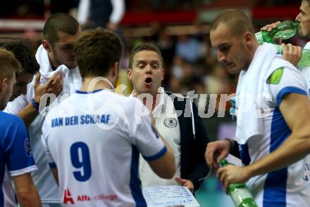 Volleyball Champions League. SK Posojilnica Aich/Dob gegen Lycurgus Groningen (NED). Head Coach Arjan Taaij (Groningen). Klagenfurt, am 17.10.2018.
Foto: Kuess
---
pressefotos, pressefotografie, kuess, qs, qspictures, sport, bild, bilder, bilddatenbank