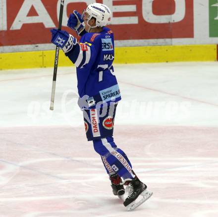 EBEL. Eishockey Bundesliga. EC VSV gegen Moser Medical Graz99ers. Torjubel Felix Maxa (VSV). Villach, am 21.10.2018.
Foto: Kuess 


---
pressefotos, pressefotografie, kuess, qs, qspictures, sport, bild, bilder, bilddatenbank