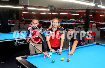 Dynamic Billard Klagenfurt Open 2018. Pressekonferenz. Albin Ouschan, Jasmin Ouschan, Mario He. Klagenfurt, am 9.10.2018.
Foto: Kuess
---
pressefotos, pressefotografie, kuess, qs, qspictures, sport, bild, bilder, bilddatenbank