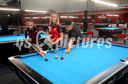 Dynamic Billard Klagenfurt Open 2018. Pressekonferenz. Albin Ouschan, Jasmin Ouschan, Mario He. Klagenfurt, am 9.10.2018.
Foto: Kuess
---
pressefotos, pressefotografie, kuess, qs, qspictures, sport, bild, bilder, bilddatenbank