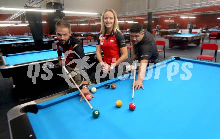 Dynamic Billard Klagenfurt Open 2018. Pressekonferenz. Albin Ouschan, Jasmin Ouschan, Mario He. Klagenfurt, am 9.10.2018.
Foto: Kuess
---
pressefotos, pressefotografie, kuess, qs, qspictures, sport, bild, bilder, bilddatenbank