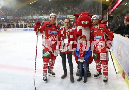 EBEL. Eishockey Bundesliga. KAC gegen spusu Vienna Capitals.  Spieler des Abends, Patrick Harand, Charles Robin Gartner. Klagenfurt, am 26.10.2018.
Foto: Kuess

---
pressefotos, pressefotografie, kuess, qs, qspictures, sport, bild, bilder, bilddatenbank