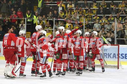 EBEL. Eishockey Bundesliga. KAC gegen spusu Vienna Capitals.  Jubel  (KAC). Klagenfurt, am 26.10.2018.
Foto: Kuess

---
pressefotos, pressefotografie, kuess, qs, qspictures, sport, bild, bilder, bilddatenbank