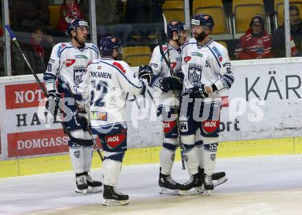 EBEL. Eishockey Bundesliga. KAC gegen Fehervar AV 19. Torjubel Bence Stipsicz (KAC). Klagenfurt, am 28.10.2018.
Foto: Kuess

---
pressefotos, pressefotografie, kuess, qs, qspictures, sport, bild, bilder, bilddatenbank