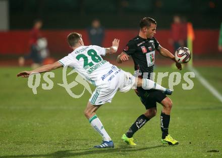 Fussball OEFB Cup. RZ Pellets WAC gegen SK Rapid Wien. Michael Novak (WAC), Christoph Knasmuellner (Rapid). Wolfsberg, am 31.10.2018.
Foto: Kuess

---
pressefotos, pressefotografie, kuess, qs, qspictures, sport, bild, bilder, bilddatenbank