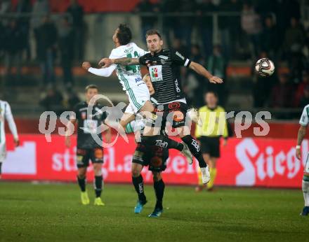 Fussball OEFB Cup. RZ Pellets WAC gegen SK Rapid Wien. Michael Sollbauer  (WAC), Jeremy Bruno Guillemenot  (Rapid). Wolfsberg, am 31.10.2018.
Foto: Kuess

---
pressefotos, pressefotografie, kuess, qs, qspictures, sport, bild, bilder, bilddatenbank