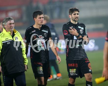 Fussball OEFB Cup. RZ Pellets WAC gegen SK Rapid Wien. Michael Novak, Manfred Gollner  (WAC). Wolfsberg, am 31.10.2018.
Foto: Kuess

---
pressefotos, pressefotografie, kuess, qs, qspictures, sport, bild, bilder, bilddatenbank