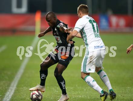 Fussball OEFB Cup. RZ Pellets WAC gegen SK Rapid Wien. Dever Akeem Orgill,  (WAC), Christopher Dibon (Rapid). Wolfsberg, am 31.10.2018.
Foto: Kuess

---
pressefotos, pressefotografie, kuess, qs, qspictures, sport, bild, bilder, bilddatenbank