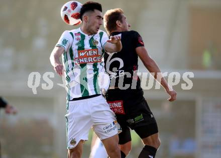 Fussball tipico Bundesliga. RZ Pellets WAC gegen SK Rapid Wien. Mario Leitgeb,  (WAC),  Andrei Virgil Ivan (Rapid). Wolfsberg, am 11.11.2018.
Foto: Kuess

---
pressefotos, pressefotografie, kuess, qs, qspictures, sport, bild, bilder, bilddatenbank