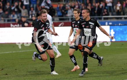 Fussball tipico Bundesliga. RZ Pellets WAC gegen SK Rapid Wien. Torjubel Michael Liendl, Michael Liendl, Gerald Nutz (WAC). Wolfsberg, am 11.11.2018.
Foto: Kuess

---
pressefotos, pressefotografie, kuess, qs, qspictures, sport, bild, bilder, bilddatenbank