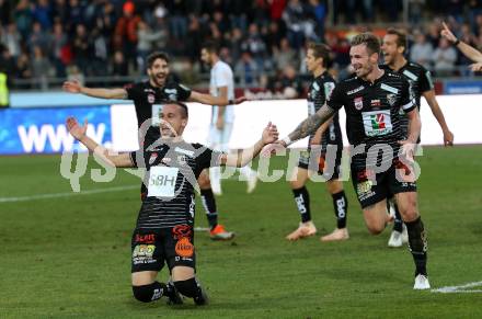 Fussball tipico Bundesliga. RZ Pellets WAC gegen SK Rapid Wien. Torjubel Michael Liendl, Michael Liendl, Mario Leitgeb, Michael Novak (WAC). Wolfsberg, am 11.11.2018.
Foto: Kuess

---
pressefotos, pressefotografie, kuess, qs, qspictures, sport, bild, bilder, bilddatenbank