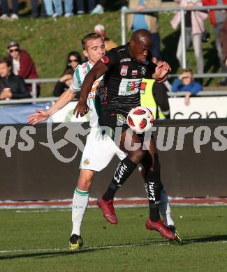 Fussball tipico Bundesliga. RZ Pellets WAC gegen SK Rapid Wien. Dever Akeem Orgill,  (WAC), Christopher Dibon (Rapid). Wolfsberg, am 11.11.2018.
Foto: Kuess

---
pressefotos, pressefotografie, kuess, qs, qspictures, sport, bild, bilder, bilddatenbank