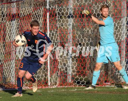 Fussball Kaerntner Liga KAC 1909 gegen Woelfnitz.  Torjubel Daniel Wernig  (Woelfnitz). Klagenfurt, am 10.11.2018.
Foto: Kuess
---
pressefotos, pressefotografie, kuess, qs, qspictures, sport, bild, bilder, bilddatenbank