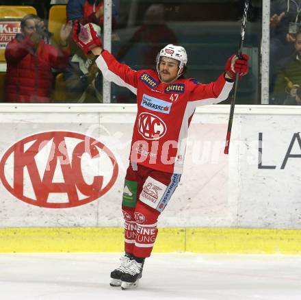 EBEL. Eishockey Bundesliga. KAC gegen EHC Liwest Black Wings Linz. Torjubel Marcel Witting (KAC). Klagenfurt, am 13.11.2018.
Foto: Kuess

---
pressefotos, pressefotografie, kuess, qs, qspictures, sport, bild, bilder, bilddatenbank