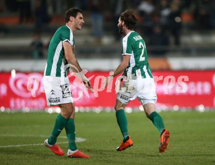 Fussball tipico Bundesliga. RZ Pellets WAC gegen SV Mattersburg.  Torjubel Patrick Salomon,   (SV Mattersburg). Wolfsberg, am 24.11.2018.
Foto: Kuess

---
pressefotos, pressefotografie, kuess, qs, qspictures, sport, bild, bilder, bilddatenbank