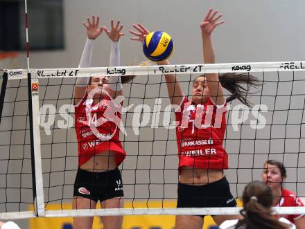 WVL. Volleyball BUndesliga Frauen. ATSC Wildcats Klagenfurt gegen SG Prinz Brunnenbau Volleys.  Daniela Katz, Nikolina Bajic (Wildcats). Klagenfurt, am 15.12.2018.
Foto: Kuess
---
pressefotos, pressefotografie, kuess, qs, qspictures, sport, bild, bilder, bilddatenbank