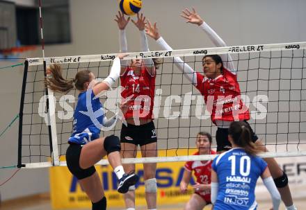 WVL. Volleyball BUndesliga Frauen. ATSC Wildcats Klagenfurt gegen SG Prinz Brunnenbau Volleys. Daniela Katz, Noemi Laura Oiwoh  (Wildcats). Klagenfurt, am 15.12.2018.
Foto: Kuess
---
pressefotos, pressefotografie, kuess, qs, qspictures, sport, bild, bilder, bilddatenbank