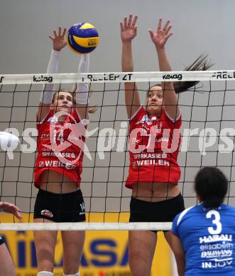 WVL. Volleyball BUndesliga Frauen. ATSC Wildcats Klagenfurt gegen SG Prinz Brunnenbau Volleys.  Daniela Katz, Nikolina Bajic (Wildcats). Klagenfurt, am 15.12.2018.
Foto: Kuess
---
pressefotos, pressefotografie, kuess, qs, qspictures, sport, bild, bilder, bilddatenbank