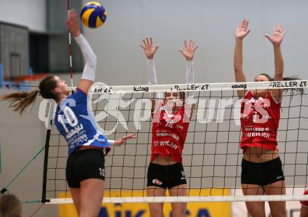 WVL. Volleyball BUndesliga Frauen. ATSC Wildcats Klagenfurt gegen SG Prinz Brunnenbau Volleys.  Daniela Katz, Nikolina Bajic (Wildcats). Klagenfurt, am 15.12.2018.
Foto: Kuess
---
pressefotos, pressefotografie, kuess, qs, qspictures, sport, bild, bilder, bilddatenbank