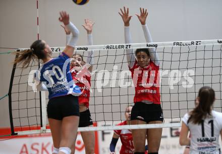 WVL. Volleyball BUndesliga Frauen. ATSC Wildcats Klagenfurt gegen SG Prinz Brunnenbau Volleys. Daniela Katz, Noemi Laura Oiwoh  (Wildcats). Klagenfurt, am 15.12.2018.
Foto: Kuess
---
pressefotos, pressefotografie, kuess, qs, qspictures, sport, bild, bilder, bilddatenbank