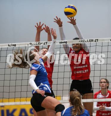 WVL. Volleyball BUndesliga Frauen. ATSC Wildcats Klagenfurt gegen SG Prinz Brunnenbau Volleys.  Samira Mauch, Noemi Laura Oiwoh (Wildcats). Klagenfurt, am 15.12.2018.
Foto: Kuess
---
pressefotos, pressefotografie, kuess, qs, qspictures, sport, bild, bilder, bilddatenbank