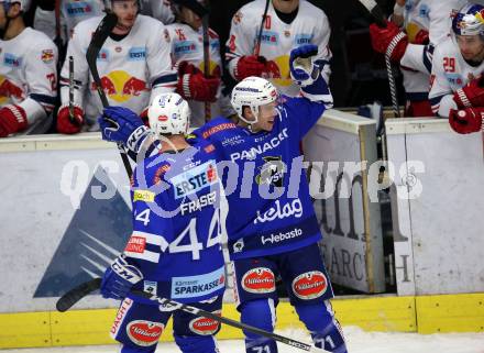 EBEL. Eishockey Bundesliga. EC VSV gegen EC Red Bull Salzburg. Torjubel Jason Desantis  (VSV). Villach, am 21.12.2018.
Foto: Kuess 


---
pressefotos, pressefotografie, kuess, qs, qspictures, sport, bild, bilder, bilddatenbank