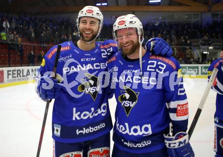 EBEL. Eishockey Bundesliga. EC VSV gegen EC Red Bull Salzburg.  Yann Sauve, Markus Schlacher (VSV). Villach, am 21.12.2018.
Foto: Kuess 


---
pressefotos, pressefotografie, kuess, qs, qspictures, sport, bild, bilder, bilddatenbank