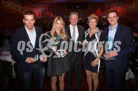 Sportgala. Nacht des Sports. Ehrung Sportler des Jahres. Markus Salcher, Anna Gasser, Landeshauptmann Peter Kaiser, Claudia Strobl Tranninger, Matthias Mayer. Velden, 22.12.2018.
Foto: Kuess 
---
pressefotos, pressefotografie, kuess, qs, qspictures, sport, bild, bilder, bilddatenbank