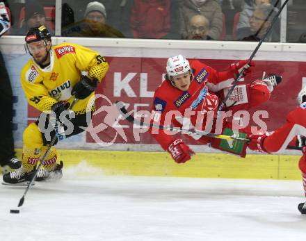 EBEL. Eishockey Bundesliga. KAC gegen	spusu Vienna Capitals. Kraus Nikolaus (KAC), Hartl Nikolaus (Vienna Capitals). Klagenfurt, am 23.12.2018.
Foto: Kuess

---
pressefotos, pressefotografie, kuess, qs, qspictures, sport, bild, bilder, bilddatenbank