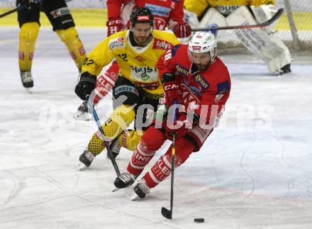 EBEL. Eishockey Bundesliga. KAC gegen	spusu Vienna Capitals. Thomas KOch (KAC), Wall Alex (Vienna Capitals). Klagenfurt, am 23.12.2018.
Foto: Kuess

---
pressefotos, pressefotografie, kuess, qs, qspictures, sport, bild, bilder, bilddatenbank