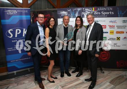 Sportgala. Nacht des Sports. Ehrung Sportler des Jahres. Werner Pullnig, Magdalena Kulnik, Robert Kropiunik, Betina Germann, Landeshauptmann Peter Kaiser . Velden, 22.12.2018.
Foto: Kuess 
---
pressefotos, pressefotografie, kuess, qs, qspictures, sport, bild, bilder, bilddatenbank