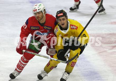 EBEL. Eishockey Bundesliga. KAC gegen	spusu Vienna Capitals.  Thomas Hundertpfund (KAC), Nissner Benjamin (Vienna Capitals). Klagenfurt, am 23.12.2018.
Foto: Kuess

---
pressefotos, pressefotografie, kuess, qs, qspictures, sport, bild, bilder, bilddatenbank