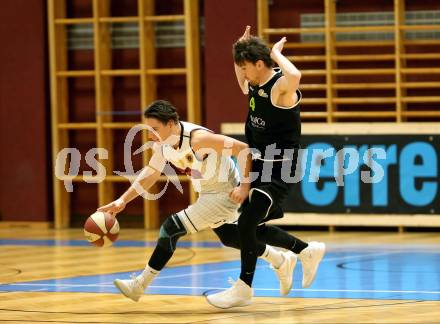 Basketball 2. Bundesliga. Grunddurchgang 15. Runde. Woerthersee Piraten gegen Basket Flames.  Andreas Kuttnig, (Woerthersee Piraten), Michael Diesner  (Basket Flames). Klagenfurt, am 5.1.2019.
Foto: Kuess
---
pressefotos, pressefotografie, kuess, qs, qspictures, sport, bild, bilder, bilddatenbank