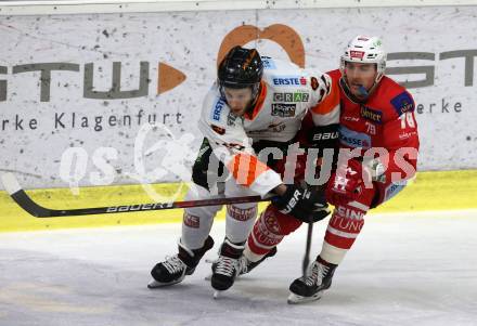 EBEL. Eishockey Bundesliga. KAC gegen	Moser Medical Graz99ers. Mitch Wahl,  (KAC), Kevin Moderer (Graz). Klagenfurt, am 22.2.2019.
Foto: Kuess

---
pressefotos, pressefotografie, kuess, qs, qspictures, sport, bild, bilder, bilddatenbank