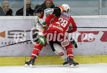 EBEL. Eishockey Bundesliga. KAC gegen	Moser Medical Graz99ers. Martin Schumnig,  (KAC), Matt Garbowski (Graz). Klagenfurt, am 22.2.2019.
Foto: Kuess

---
pressefotos, pressefotografie, kuess, qs, qspictures, sport, bild, bilder, bilddatenbank