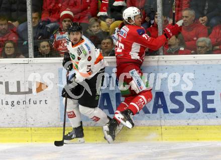 EBEL. Eishockey Bundesliga. KAC gegen	Moser Medical Graz99ers. Siim Liivik, (KAC), Robin Jakobsson  (Graz). Klagenfurt, am 22.2.2019.
Foto: Kuess

---
pressefotos, pressefotografie, kuess, qs, qspictures, sport, bild, bilder, bilddatenbank