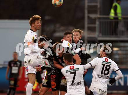 Fussball tipico Bundesliga. RZ Pellets WAC gegen CASHPOINT SCR Altach.  Nemanja Rnic, Mario Leitgeb, Kevin Friesenbichler (WAC), Philipp Netzer, (Altach). Wolfsberg, am 23.2.2019.
Foto: Kuess

---
pressefotos, pressefotografie, kuess, qs, qspictures, sport, bild, bilder, bilddatenbank