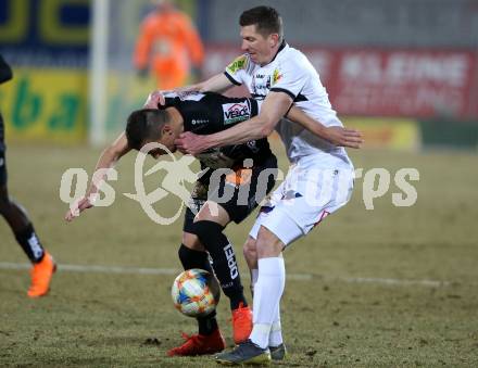 Fussball tipico Bundesliga. RZ Pellets WAC gegen CASHPOINT SCR Altach.  Michael Liendl,  (WAC), Andreas Lienhart (Altach). Wolfsberg, am 23.2.2019.
Foto: Kuess

---
pressefotos, pressefotografie, kuess, qs, qspictures, sport, bild, bilder, bilddatenbank