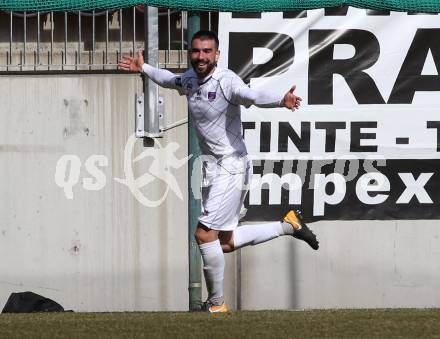 Fussball. 2. Liga. âSK Austria Klagenfurt gegen FC Blau Weiss Linz.  Torjubel Kosmas Gkezos (Klagenfurt). Klagenfurt, 3.3.2019.
Foto: Kuess
---
pressefotos, pressefotografie, kuess, qs, qspictures, sport, bild, bilder, bilddatenbank