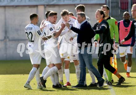 Fussball. 2. Liga. âSK Austria Klagenfurt gegen FC Blau Weiss Linz.  Torjubel Benedikt Pichler (Klagenfurt). Klagenfurt, 3.3.2019.
Foto: Kuess
---
pressefotos, pressefotografie, kuess, qs, qspictures, sport, bild, bilder, bilddatenbank