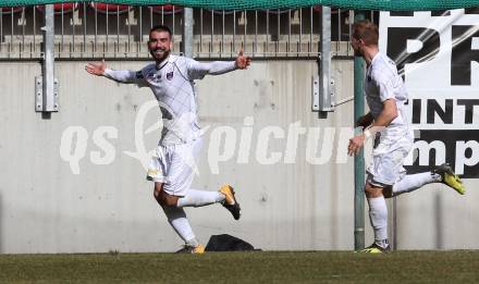 Fussball. 2. Liga. âSK Austria Klagenfurt gegen FC Blau Weiss Linz.  Torjubel Kosmas Gkezos (Klagenfurt). Klagenfurt, 3.3.2019.
Foto: Kuess
---
pressefotos, pressefotografie, kuess, qs, qspictures, sport, bild, bilder, bilddatenbank