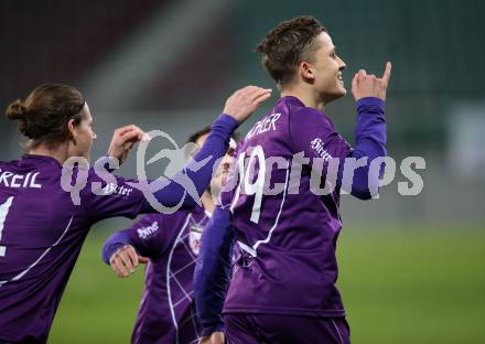 Fussball. 2. Liga. âSK Austria Klagenfurt gegen FC Juniors OOE. Torjubel Benedikt Pichler (Klagenfurt). Klagenfurt, 29.3.2019.
Foto: Kuess
---
pressefotos, pressefotografie, kuess, qs, qspictures, sport, bild, bilder, bilddatenbank