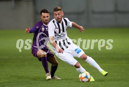 Fussball. 2. Liga. âSK Austria Klagenfurt gegen FC Juniors OOE. Okan Aydin,  (Klagenfurt), Michael Lageder (FC Juniors OOE). Klagenfurt, 29.3.2019.
Foto: Kuess
---
pressefotos, pressefotografie, kuess, qs, qspictures, sport, bild, bilder, bilddatenbank