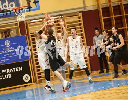 Basketball 2. Bundesliga. Play-Offs 2. Runde. Woerthersee Piraten gegen BK Mattersburg Rocks.  Maximilian Kunovjanek, Andreas Nuck, Christof Gspandl (Woerthersee Piraten), Gary Ware, Maximilan Huebner, Corey Hallett (Mattersburg).  Klagenfurt, am 29.3.2019.
Foto: Kuess
---
pressefotos, pressefotografie, kuess, qs, qspictures, sport, bild, bilder, bilddatenbank