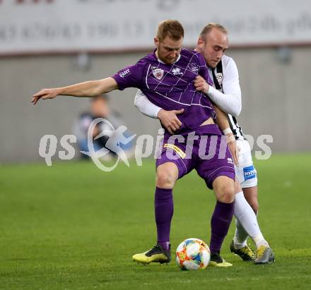 Fussball. 2. Liga. âSK Austria Klagenfurt gegen FC Juniors OOE.  Markus Rusek,  (Klagenfurt), Dogan Erdogan (FC Juniors OOE). Klagenfurt, 29.3.2019.
Foto: Kuess
---
pressefotos, pressefotografie, kuess, qs, qspictures, sport, bild, bilder, bilddatenbank