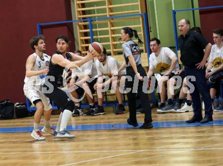 Basketball 2. Bundesliga. Play-Offs 2. Runde. Woerthersee Piraten gegen BK Mattersburg Rocks. Andreas Kuttnig, Trainer Goran Jovanovic  (Woerthersee Piraten), Jan Nicoli (Mattersburg). Klagenfurt, am 29.3.2019.
Foto: Kuess
---
pressefotos, pressefotografie, kuess, qs, qspictures, sport, bild, bilder, bilddatenbank