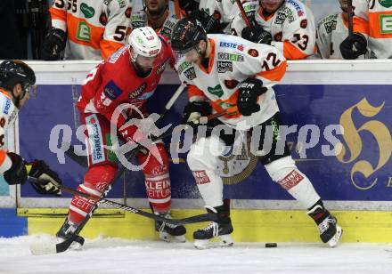 EBEL. Eishockey Bundesliga. KAC gegen	Moser Medical Graz99ers. Martin Schumnig,  (KAC), Kevin Moderer (Graz). Klagenfurt, am 31.3.2019.
Foto: Kuess

---
pressefotos, pressefotografie, kuess, qs, qspictures, sport, bild, bilder, bilddatenbank