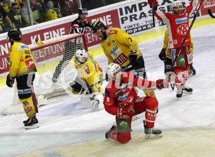 EBEL. Eishockey Bundesliga. KAC gegen	spusu Vienna Capitals. Torjubel Petersen Nicholas Eric, Neal Matthew  (KAC). Klagenfurt, am 20.4.2019.
Foto: Kuess

---
pressefotos, pressefotografie, kuess, qs, qspictures, sport, bild, bilder, bilddatenbank